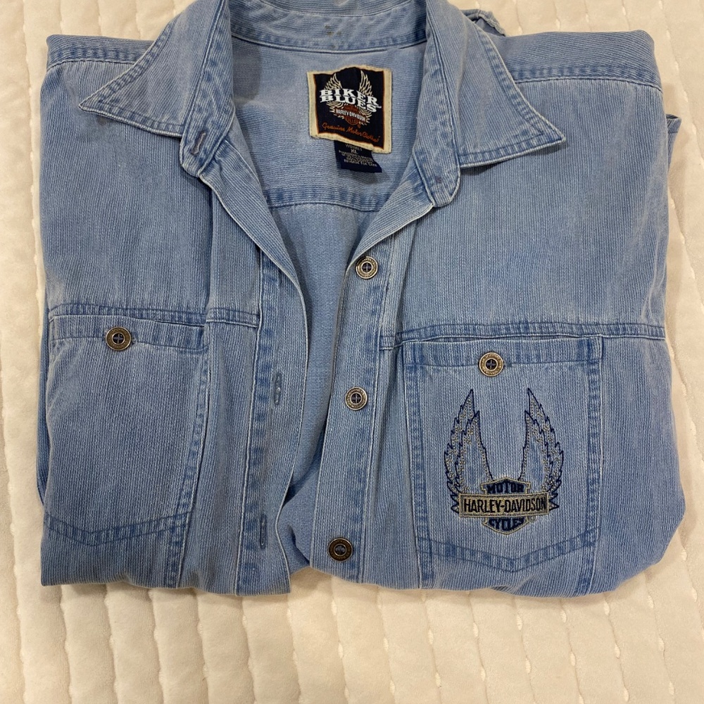 Harley Davidson Vintage Corduroy Button Down - Picture 2 of 5